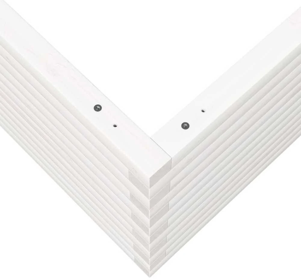 Sodo lovelis, baltas, 80x80x45,5cm, pušies medienos masyvas