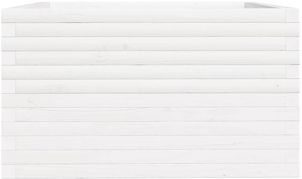 Sodo lovelis, baltas, 80x80x49,5cm, pušies medienos masyvas