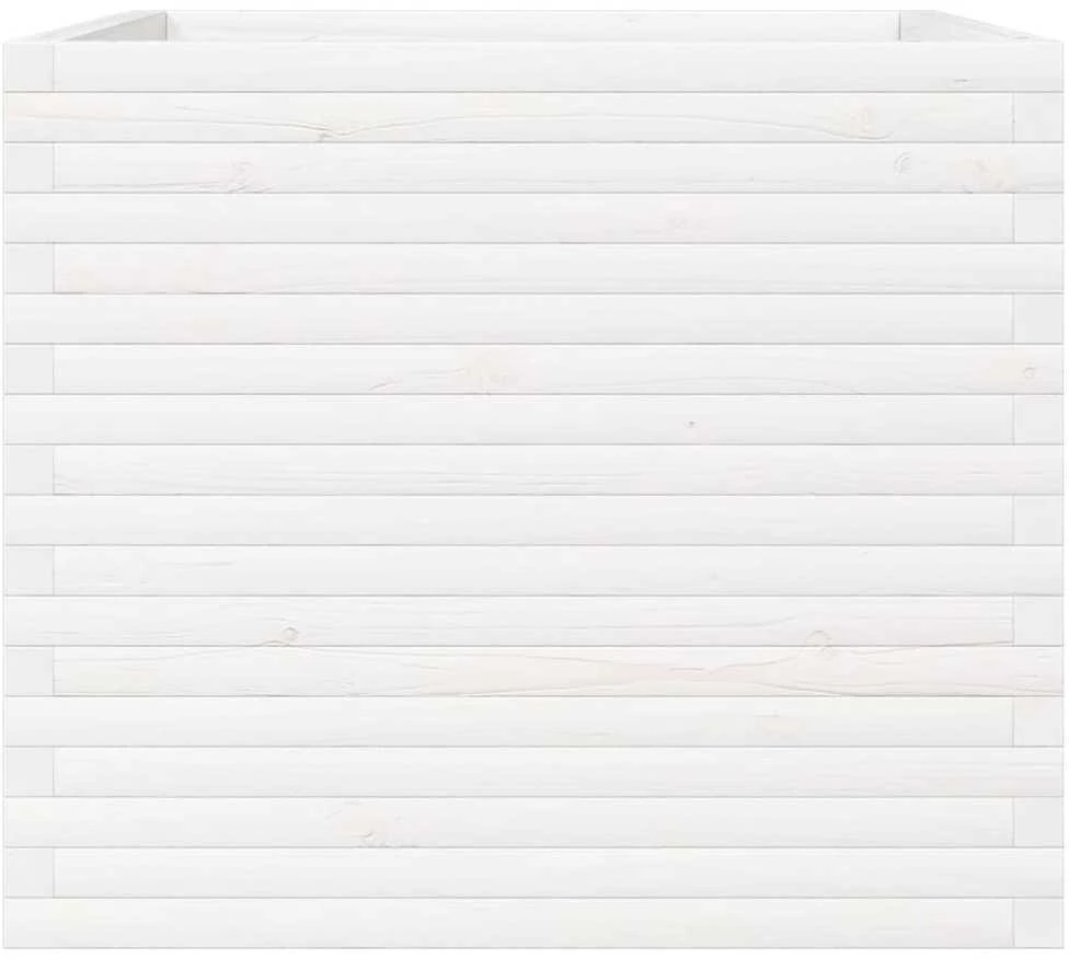 Sodo lovelis, baltas, 80x80x68,5cm, pušies medienos masyvas