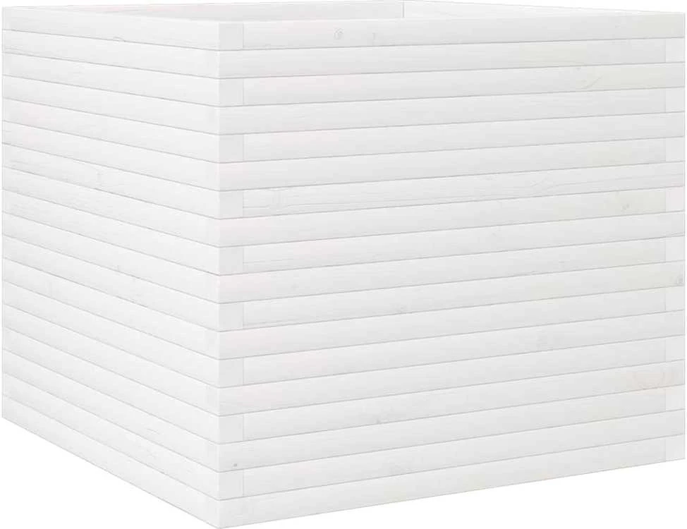 Sodo lovelis, baltas, 80x80x68,5cm, pušies medienos masyvas