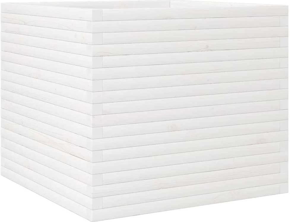 Sodo lovelis, baltas, 80x80x68,5cm, pušies medienos masyvas