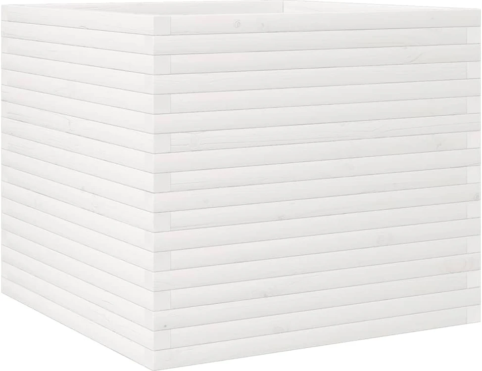 Sodo lovelis, baltas, 80x80x68,5cm, pušies medienos masyvas