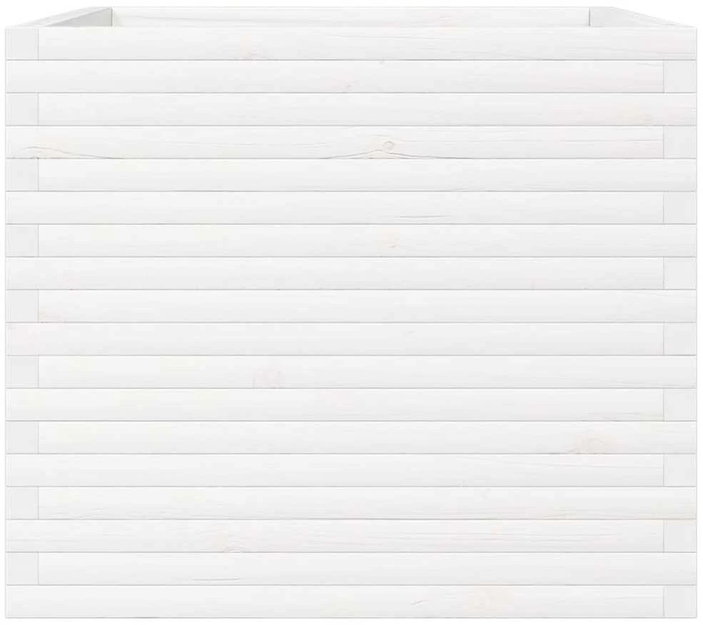 Sodo lovelis, baltas, 80x80x68,5cm, pušies medienos masyvas