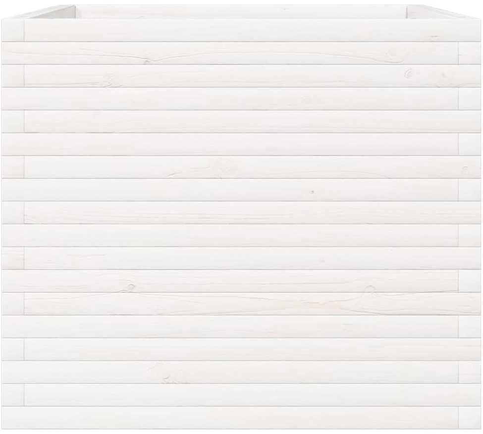 Sodo lovelis, baltas, 80x80x68,5cm, pušies medienos masyvas