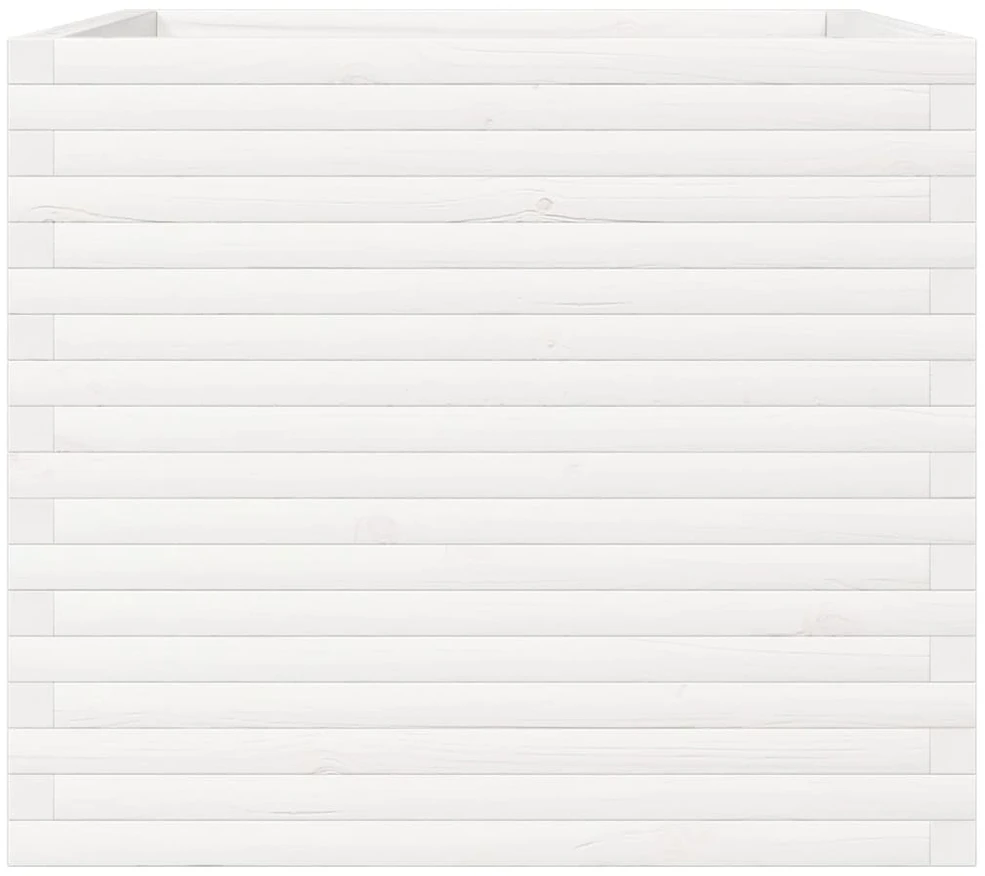 Sodo lovelis, baltas, 80x80x68,5cm, pušies medienos masyvas