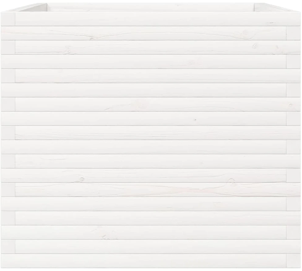 Sodo lovelis, baltas, 80x80x68,5cm, pušies medienos masyvas