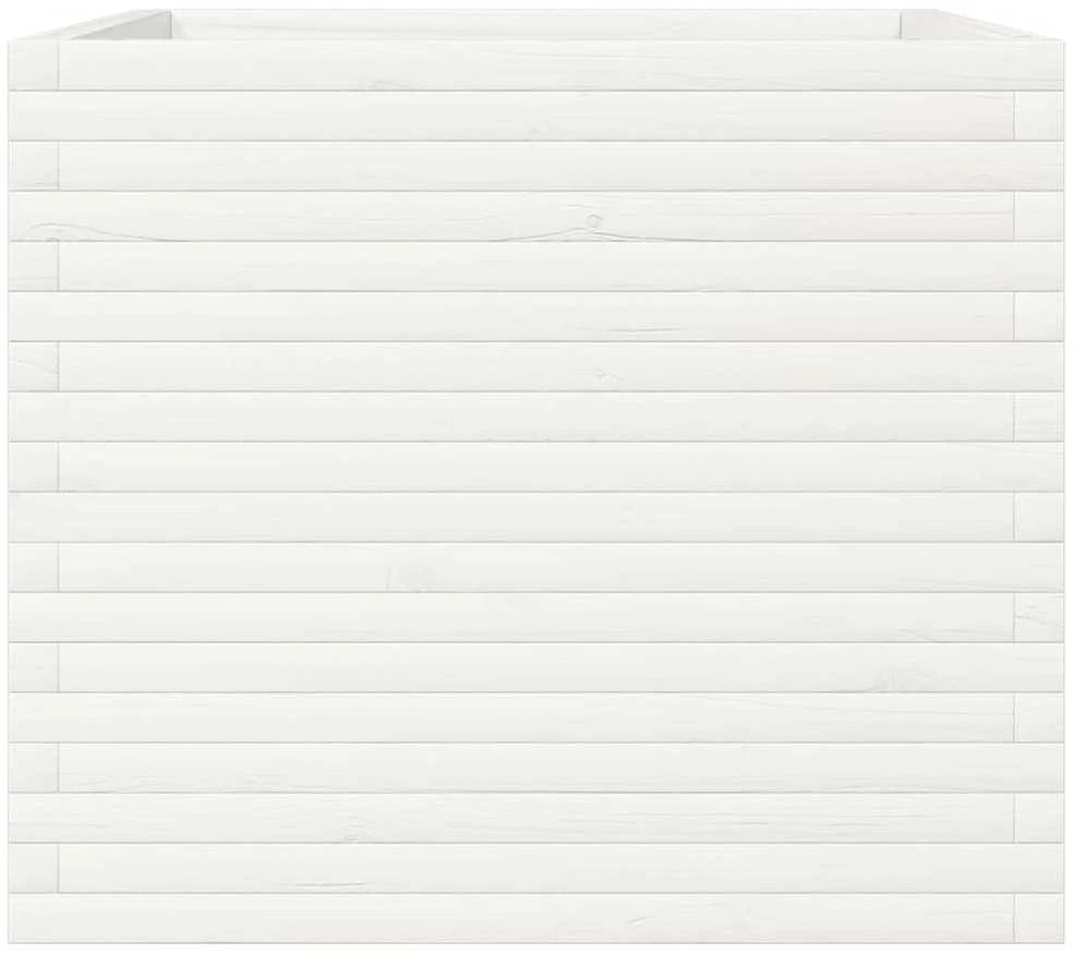 Sodo lovelis, baltas, 80x80x68,5cm, pušies medienos masyvas