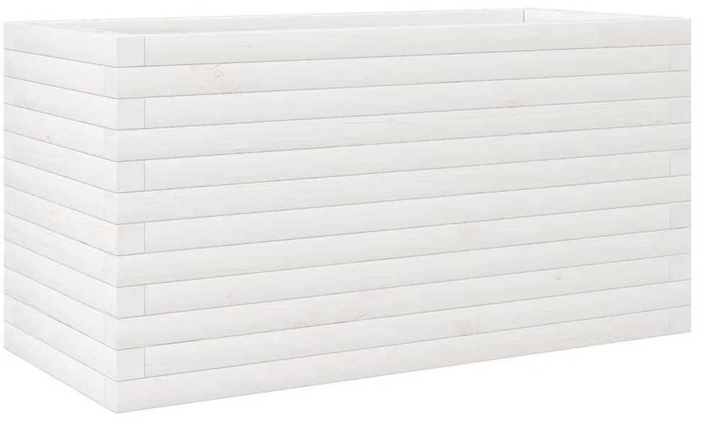 Sodo lovelis, baltas, 90x40x45,5cm, pušies medienos masyvas