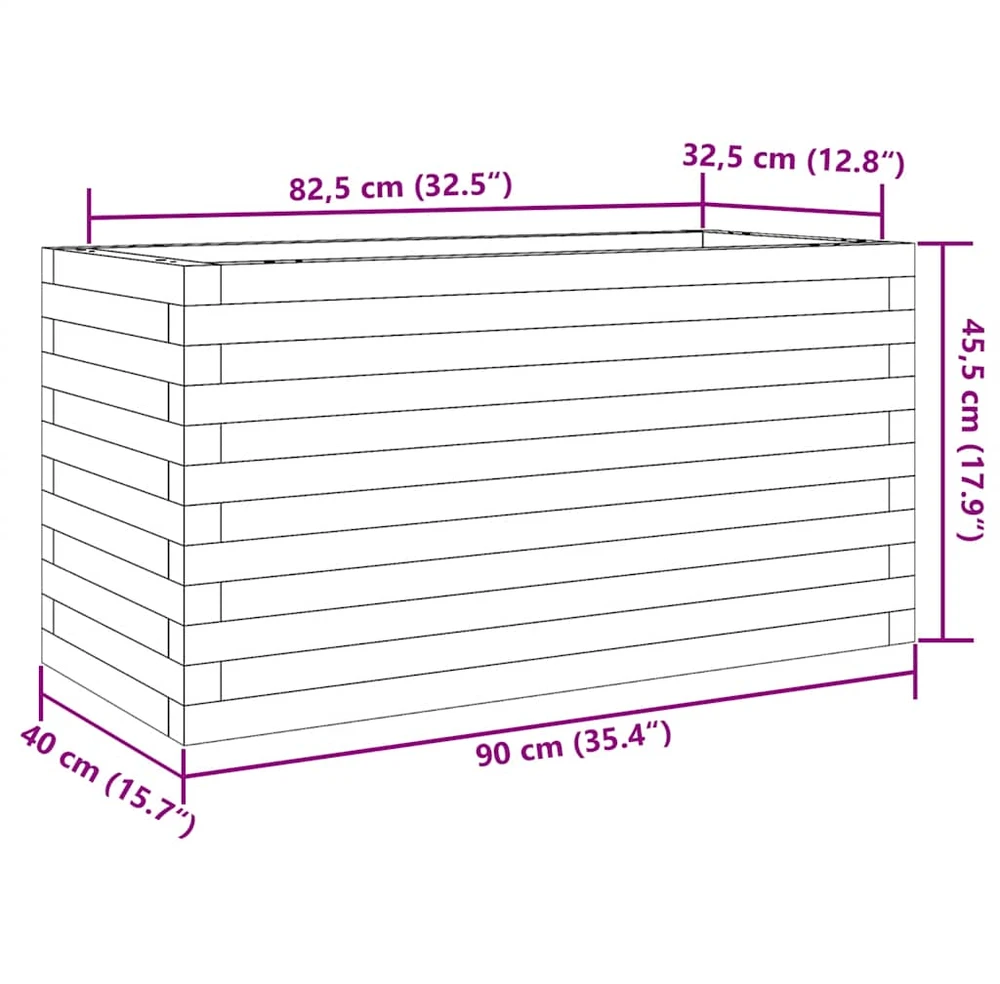 Sodo lovelis, baltas, 90x40x45,5cm, pušies medienos masyvas