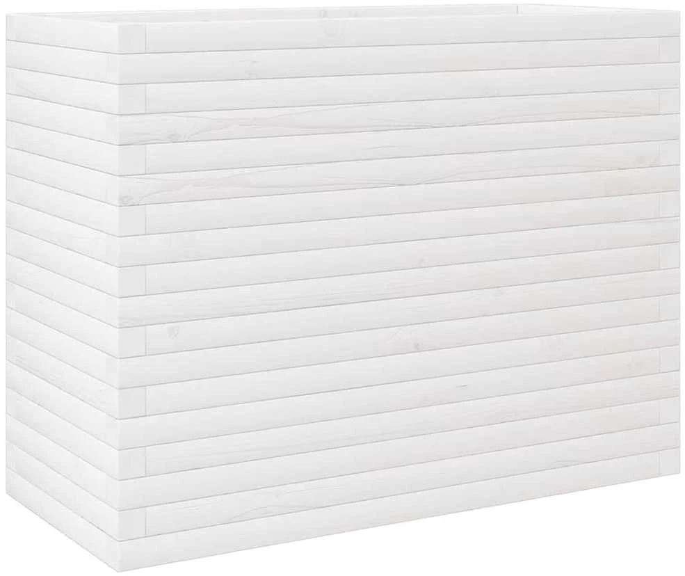 Sodo lovelis, baltas, 90x40x68,5cm, pušies medienos masyvas