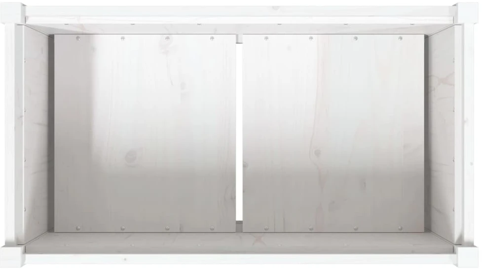 Sodo lovelis, baltas, 90x50x70cm, pušies medienos masyvas
