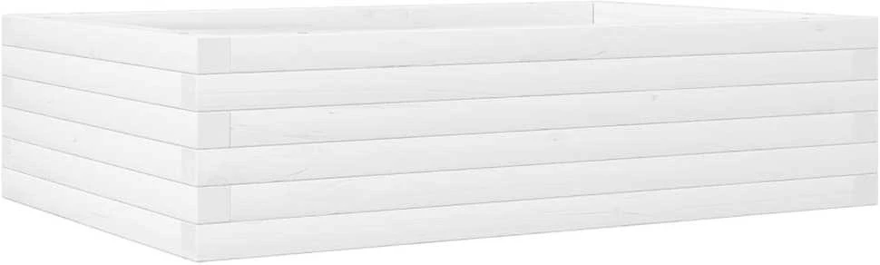 Sodo lovelis, baltas, 90x60x23cm, pušies medienos masyvas