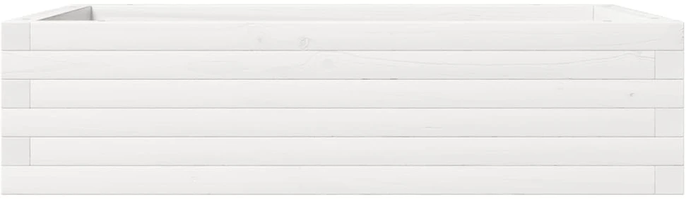 Sodo lovelis, baltas, 90x60x23cm, pušies medienos masyvas