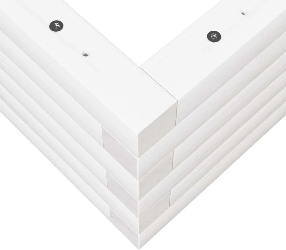 Sodo lovelis, baltas, 90x60x23cm, pušies medienos masyvas
