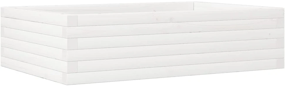 Sodo lovelis, baltas, 90x60x23cm, pušies medienos masyvas