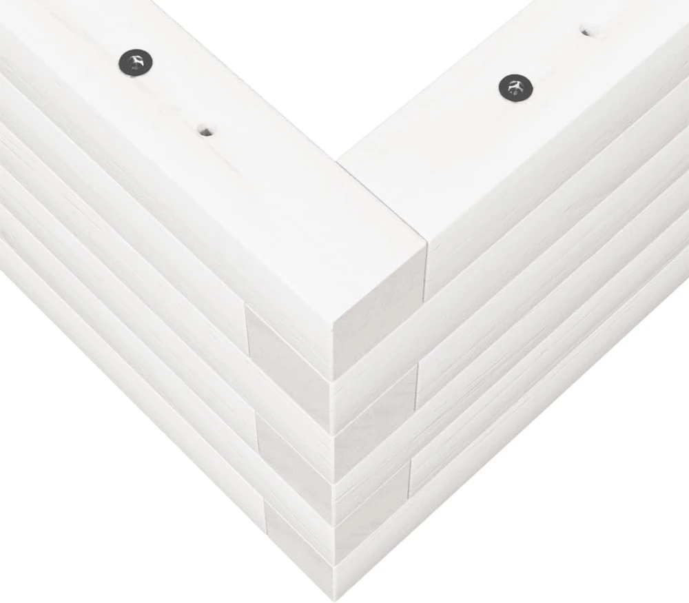Sodo lovelis, baltas, 90x60x23cm, pušies medienos masyvas