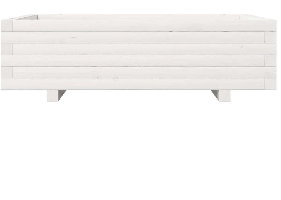 Sodo lovelis, baltas, 90x60x26,5cm, pušies medienos masyvas