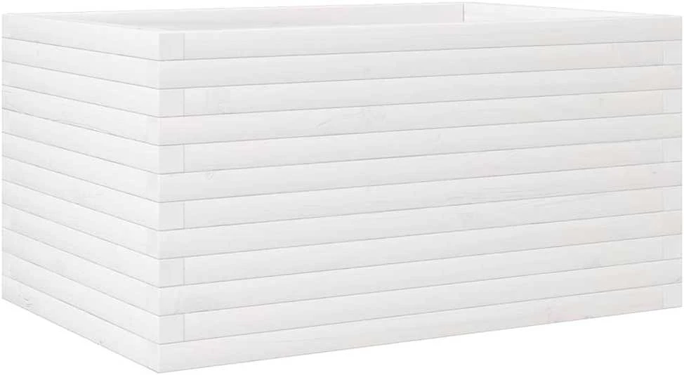Sodo lovelis, baltas, 90x60x45,5cm, pušies medienos masyvas