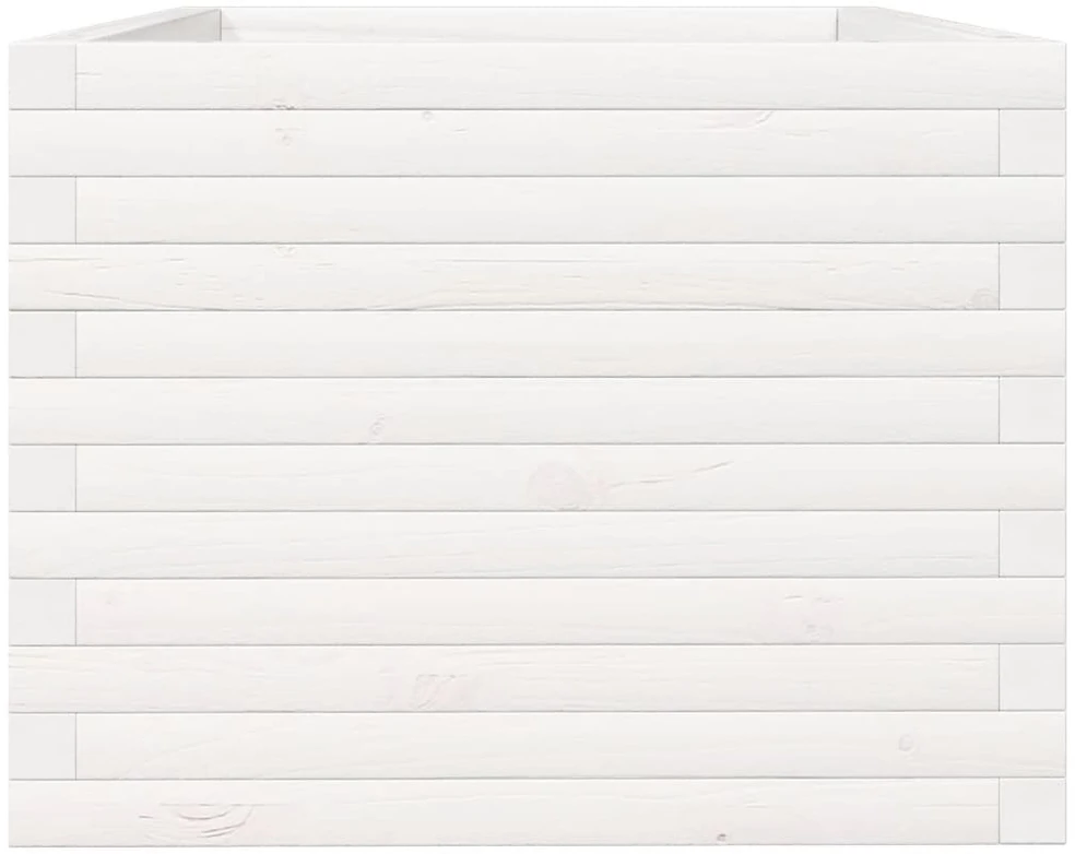Sodo lovelis, baltas, 90x60x45,5cm, pušies medienos masyvas