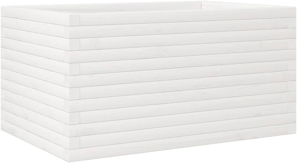 Sodo lovelis, baltas, 90x60x45,5cm, pušies medienos masyvas