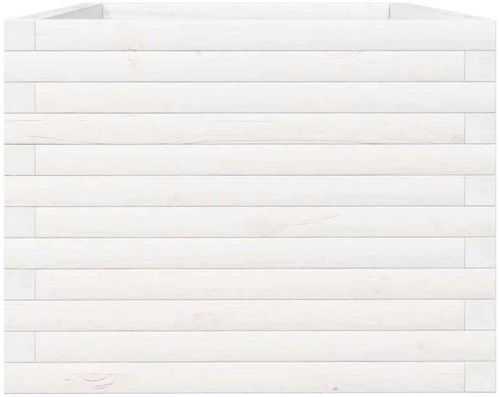 Sodo lovelis, baltas, 90x60x45,5cm, pušies medienos masyvas