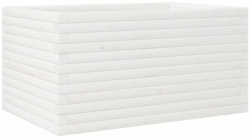 Sodo lovelis, baltas, 90x60x45,5cm, pušies medienos masyvas