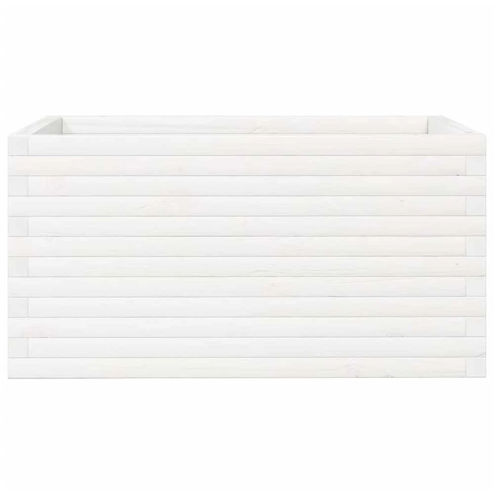 Sodo lovelis, baltas, 90x60x45,5cm, pušies medienos masyvas