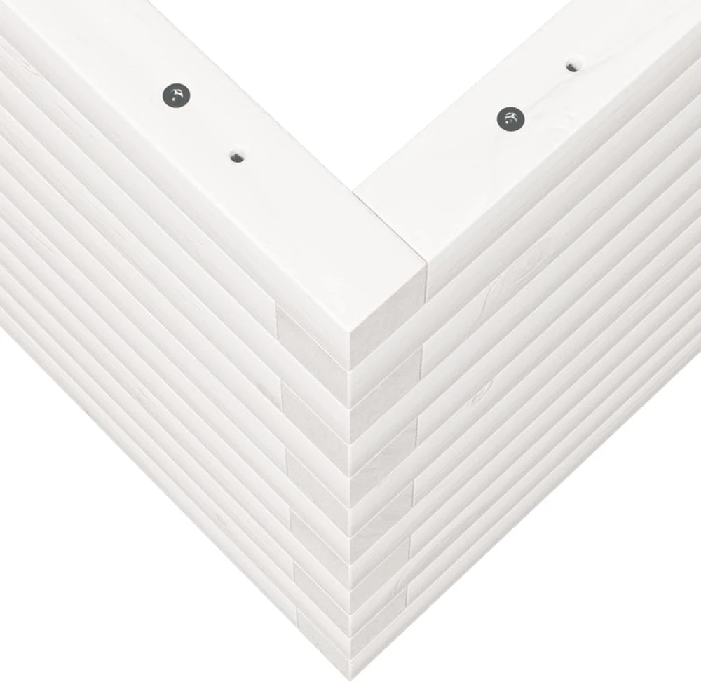 Sodo lovelis, baltas, 90x60x45,5cm, pušies medienos masyvas