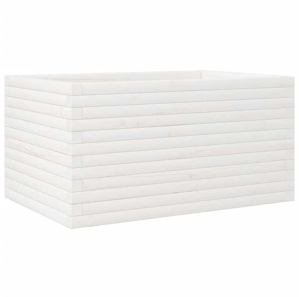 Sodo lovelis, baltas, 90x60x45,5cm, pušies medienos masyvas