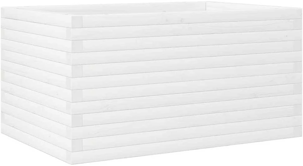 Sodo lovelis, baltas, 90x60x46cm, pušies medienos masyvas