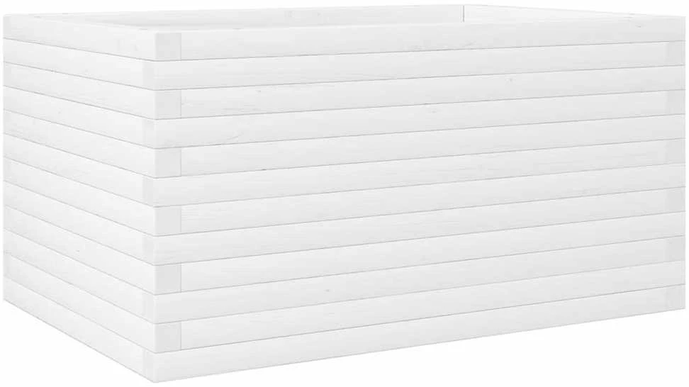 Sodo lovelis, baltas, 90x60x46cm, pušies medienos masyvas