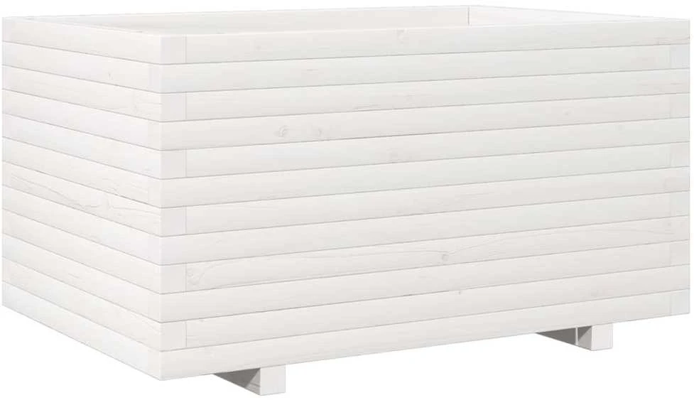Sodo lovelis, baltas, 90x60x49,5cm, pušies medienos masyvas