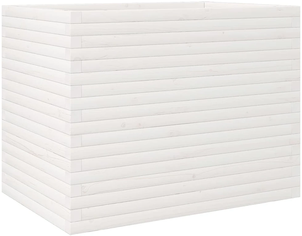 Sodo lovelis, baltas, 90x60x68,5cm, pušies medienos masyvas