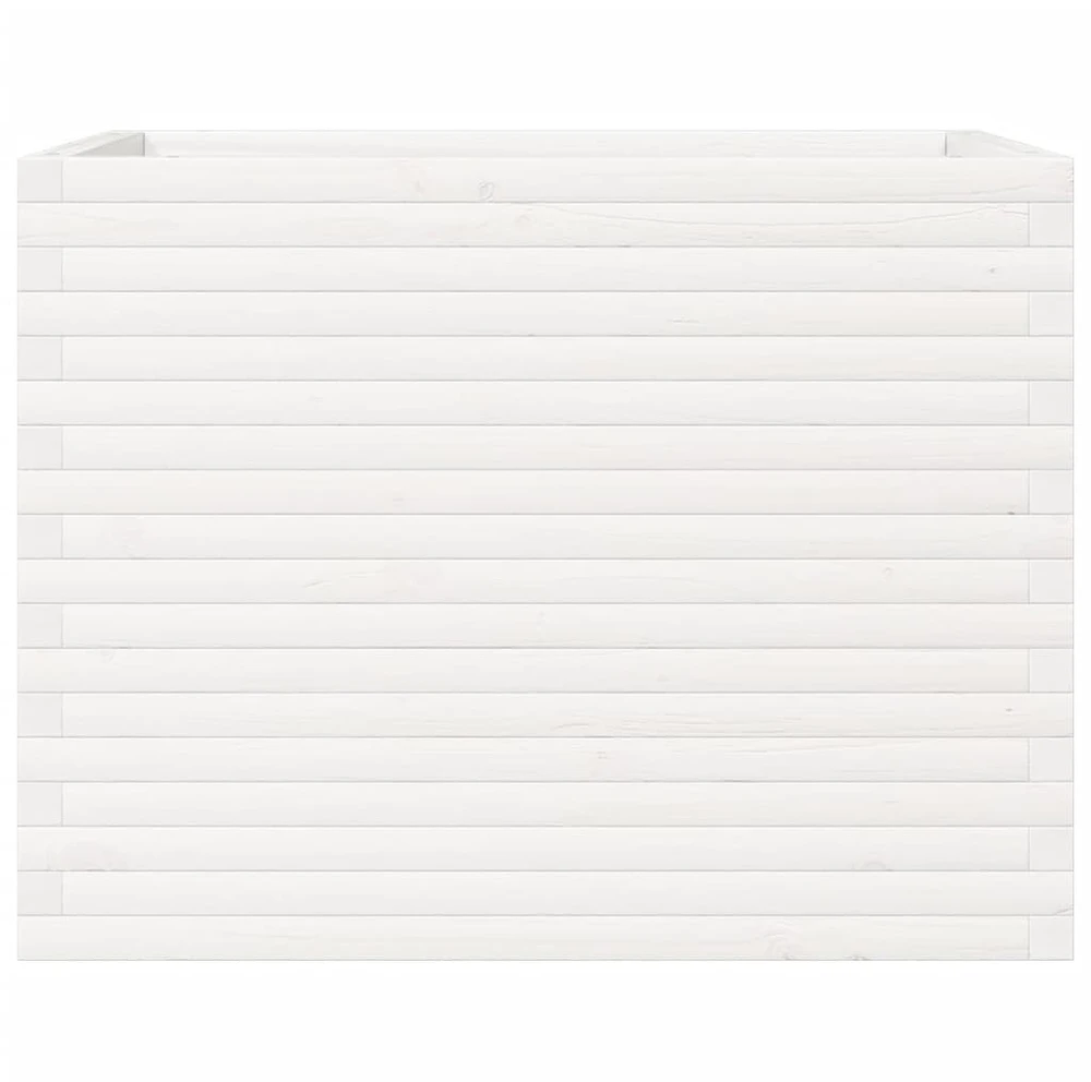 Sodo lovelis, baltas, 90x60x68,5cm, pušies medienos masyvas
