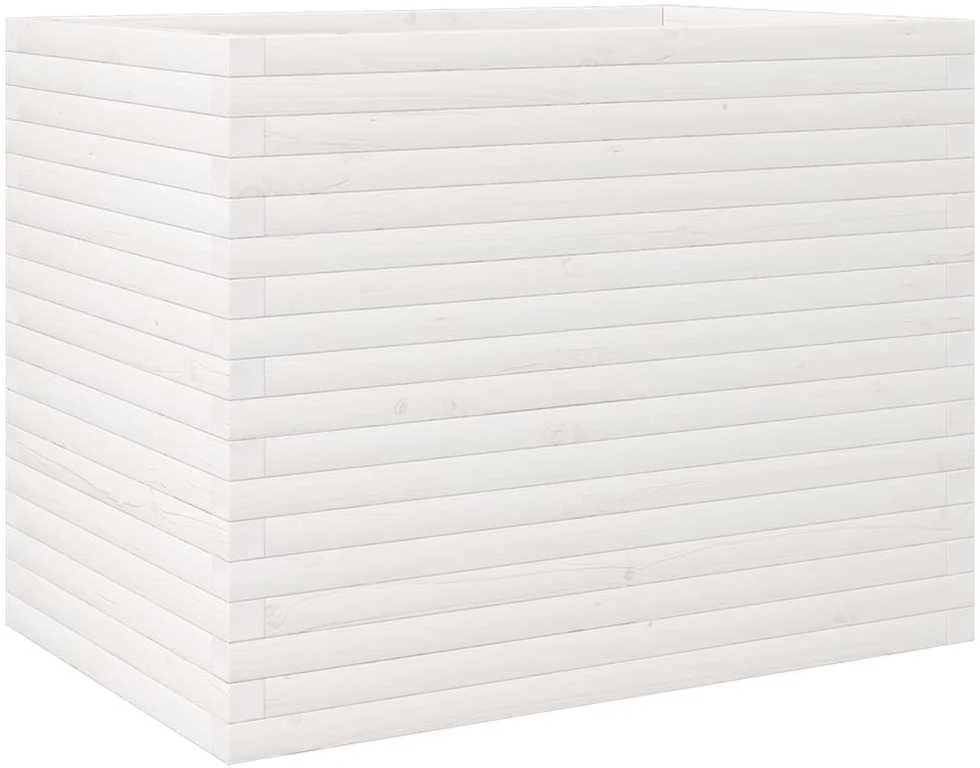 Sodo lovelis, baltas, 90x60x68,5cm, pušies medienos masyvas