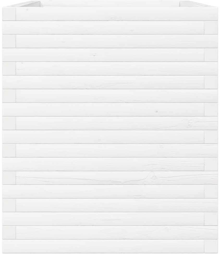 Sodo lovelis, baltas, 90x60x68,5cm, pušies medienos masyvas