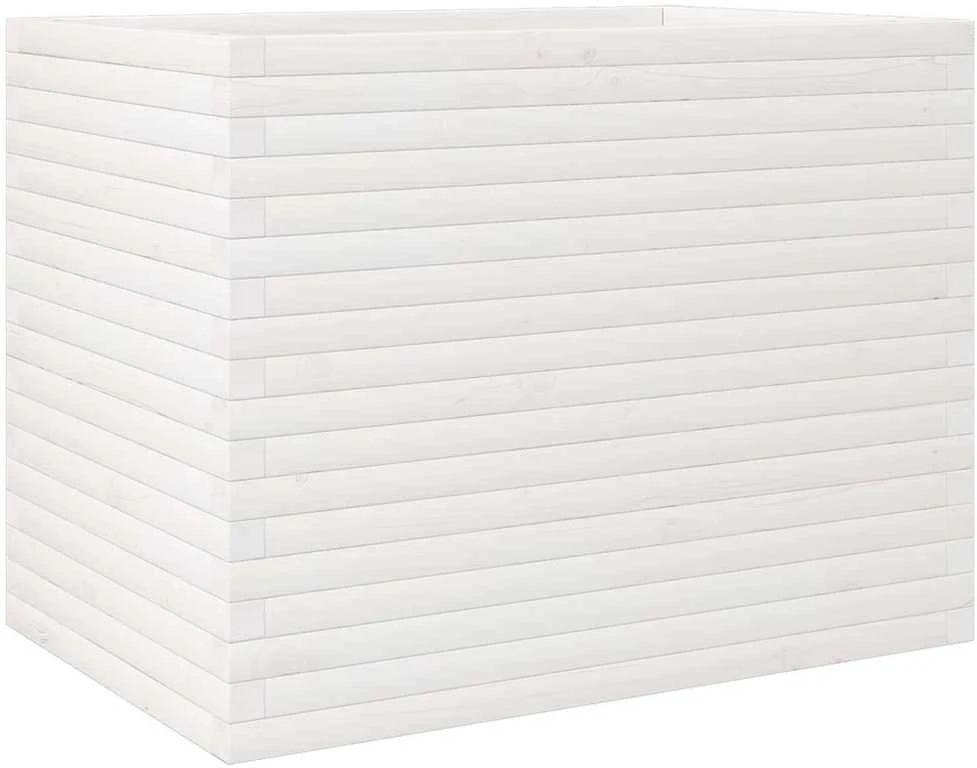Sodo lovelis, baltas, 90x60x68,5cm, pušies medienos masyvas