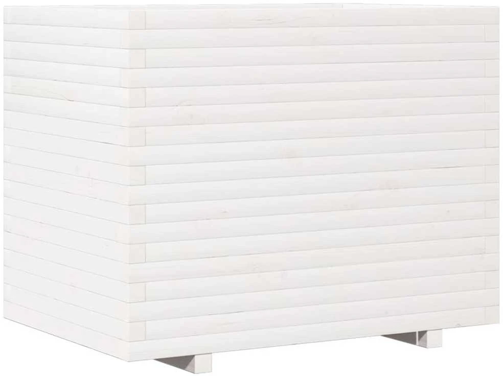Sodo lovelis, baltas, 90x60x72,5cm, pušies medienos masyvas