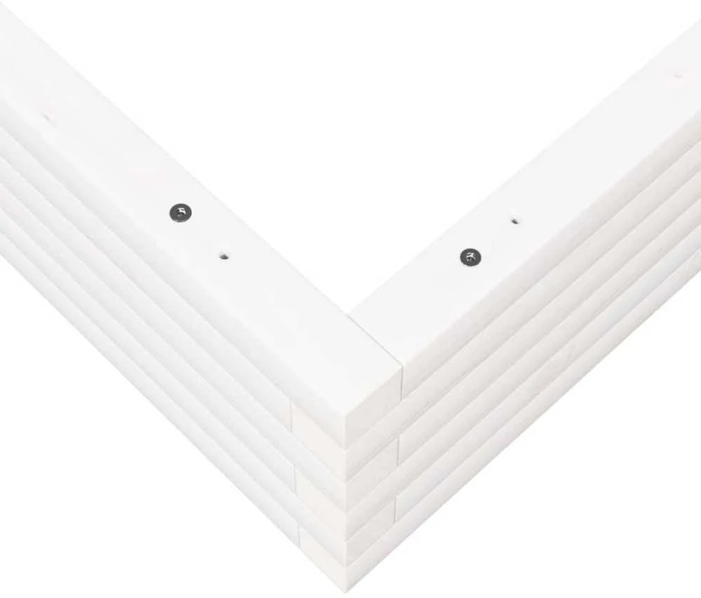 Sodo lovelis, baltas, 90x90x23cm, pušies medienos masyvas