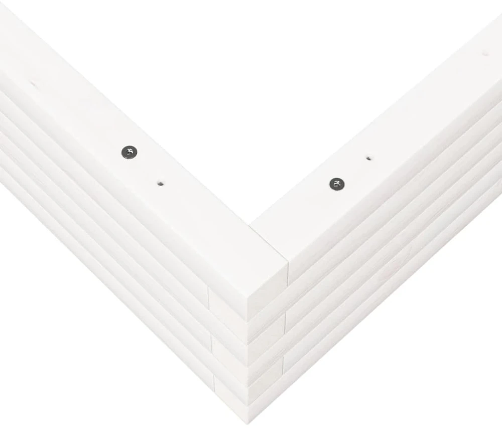 Sodo lovelis, baltas, 90x90x23cm, pušies medienos masyvas