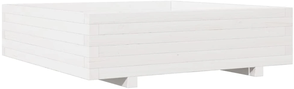 Sodo lovelis, baltas, 90x90x26,5cm, pušies medienos masyvas