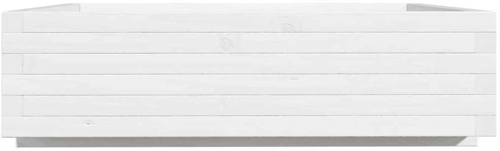 Sodo lovelis, baltas, 90x90x26,5cm, pušies medienos masyvas