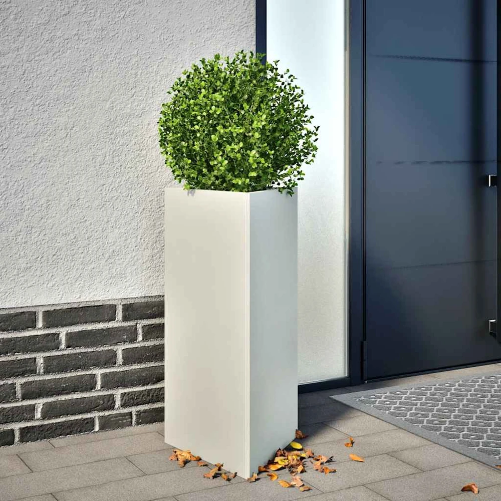 Sodo lovelis, baltos spalvos, 40x34,5x75cm, plienas, trikampis