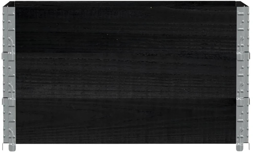 Sodo lovelis, juodas, 100x50cm, pušies medienos masyvas