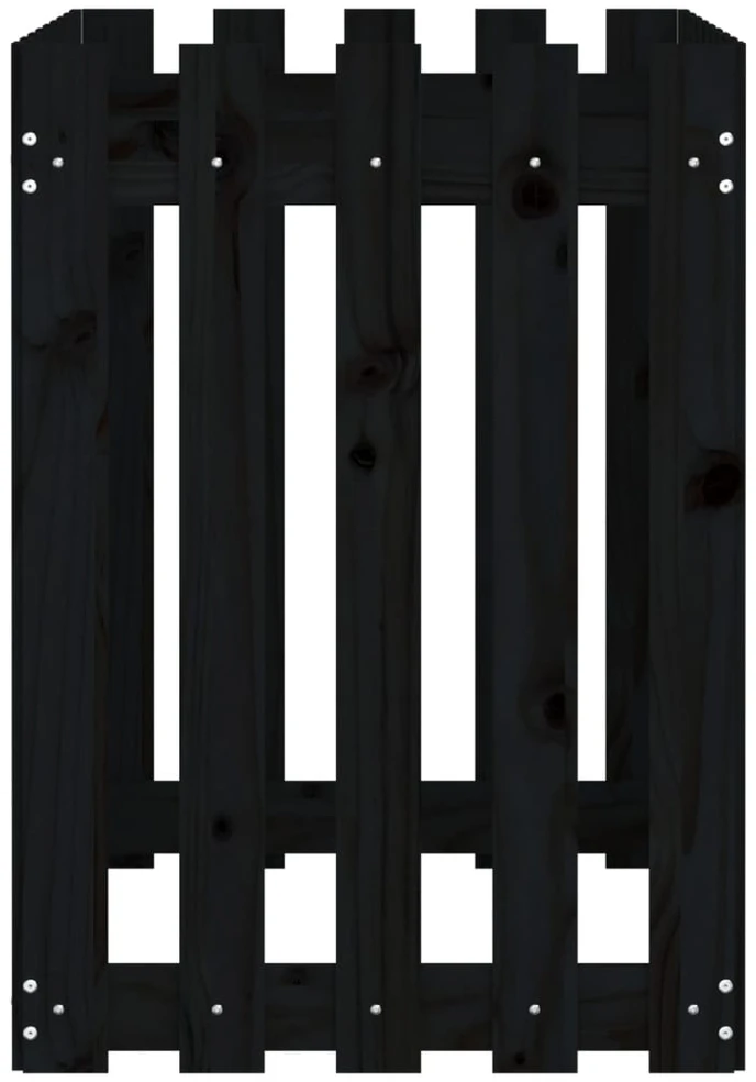 Sodo lovelis, juodas, 100x50x70cm, pušis, tvorelės dizaino
