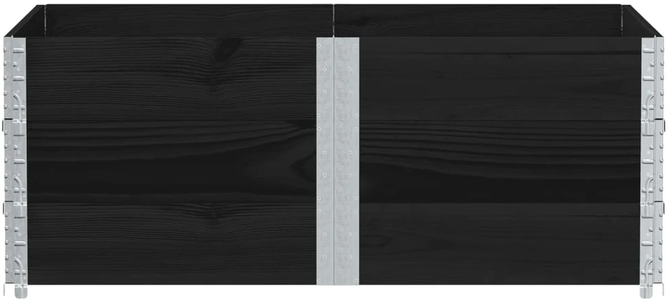 Sodo lovelis, juodas, 150x100cm, pušies medienos masyvas