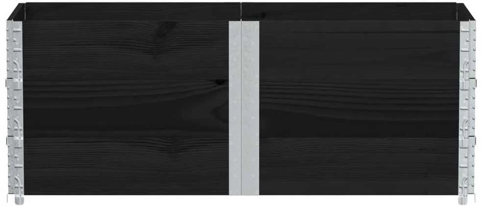 Sodo lovelis, juodas, 150x50cm, pušies medienos masyvas