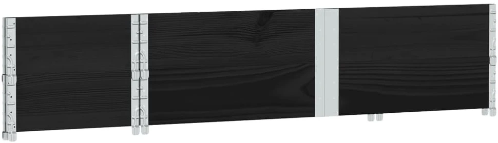 Sodo lovelis, juodas, 150x50cm, pušies medienos masyvas