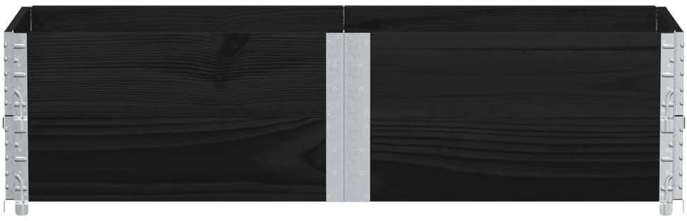 Sodo lovelis, juodas, 150x50cm, pušies medienos masyvas