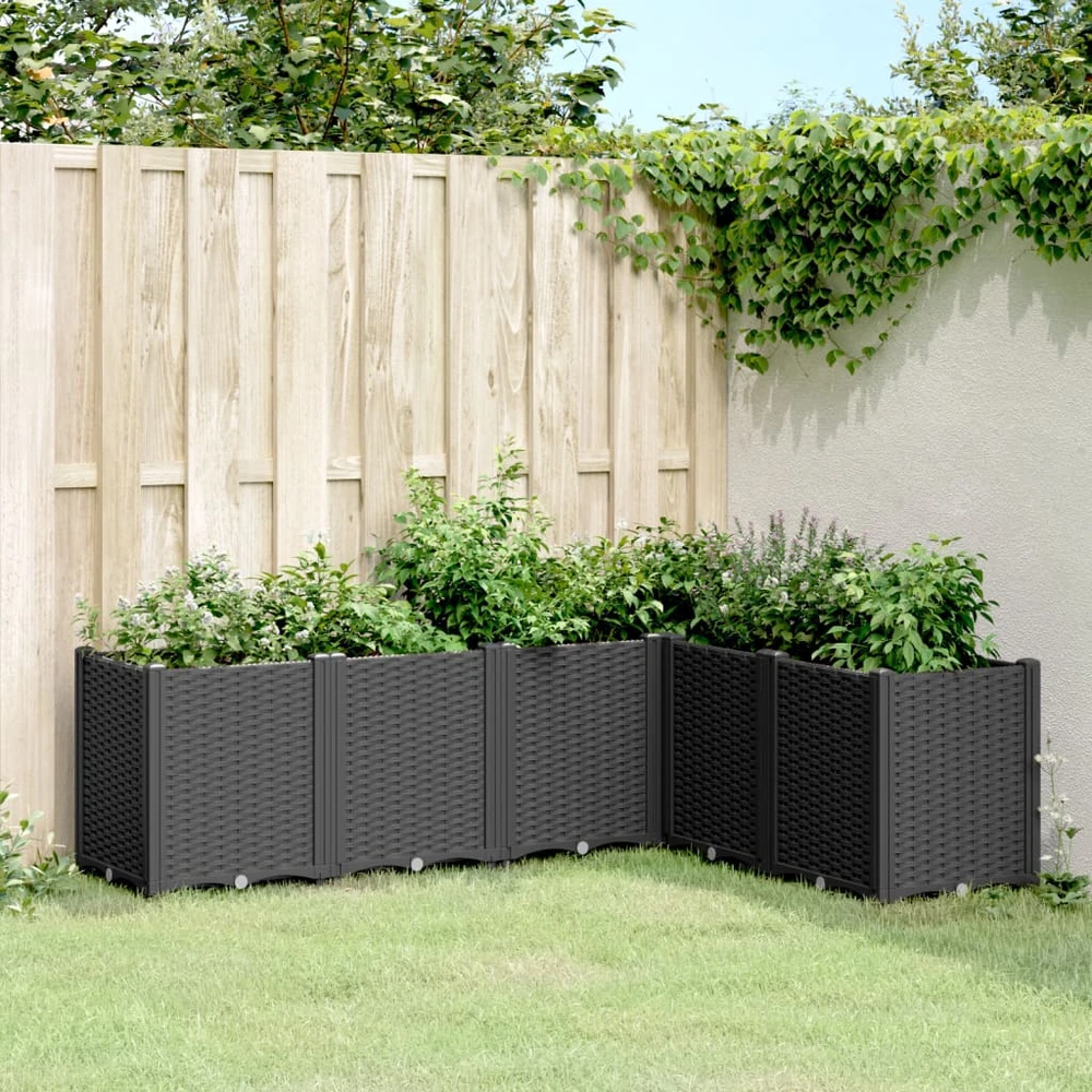 Sodo lovelis, juodos spalvos, 160x120x53cm, PP
